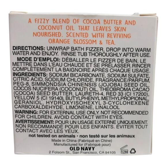 Kindred Goods Orange Blossom & Tea Bath bomb Fizzer 5.3 oz Old Navy Fizzies NEW - Picture 3 of 9